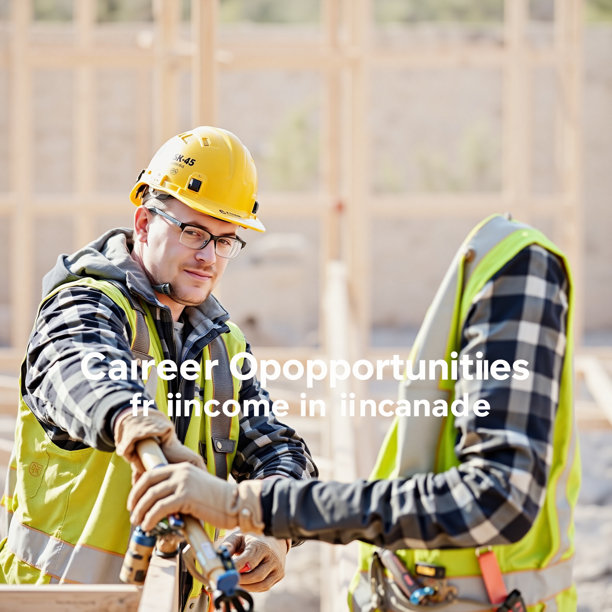 Skilled tradesperson working on construction site with professional equipment and tools